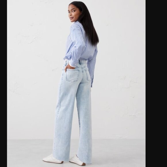 NWT Banana Republic Factory Wide-Leg High-Rise Jean 2 Petite - Picture 2 of 4
